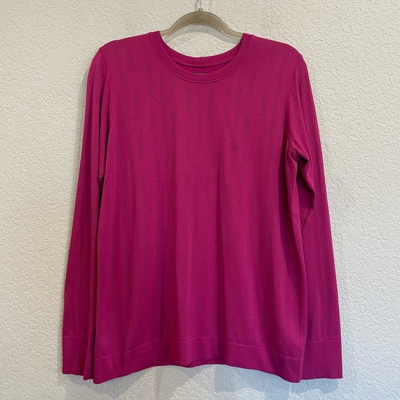 Lululemon Fletching Lines Ripened Raspberry Swiftly Breathe Long Sleeve Tee - Picture 6 of 9